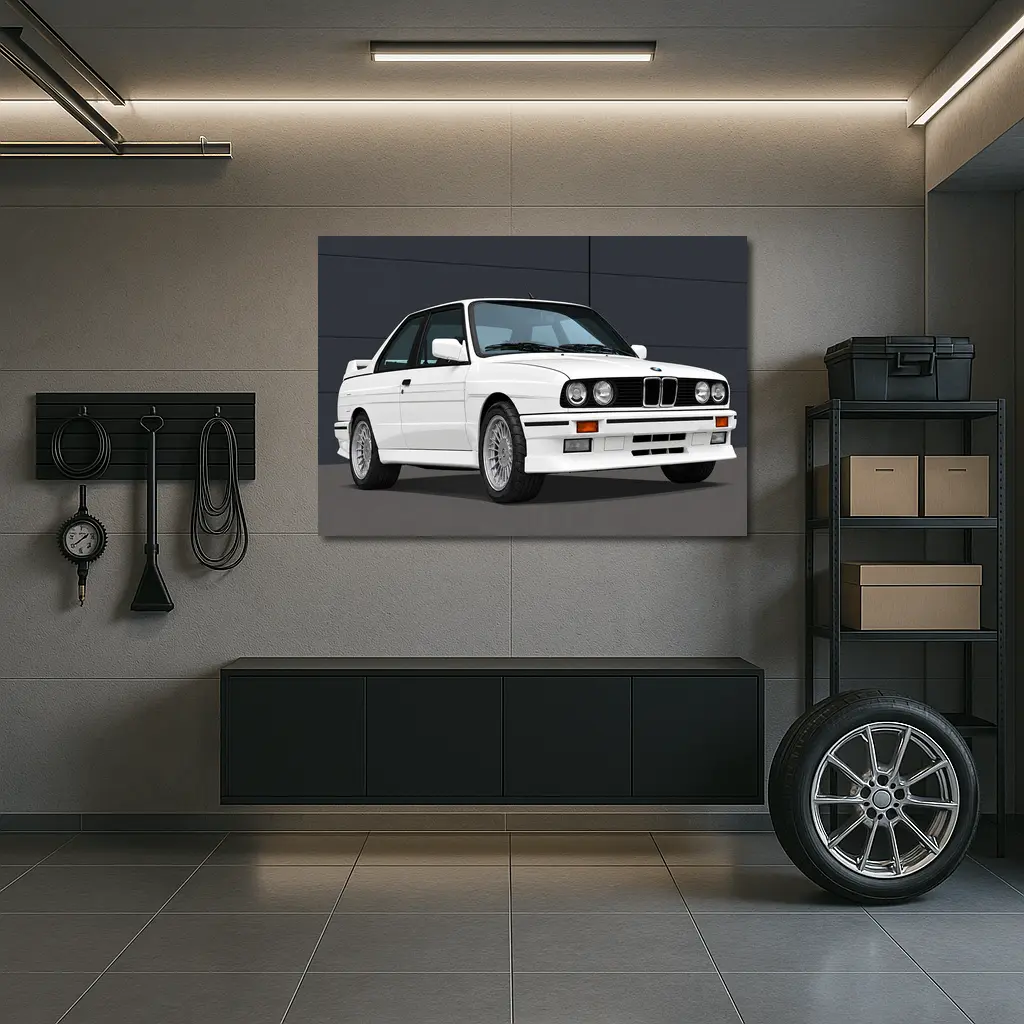 BMW M3 E30 White Classic Sport Coupe – Wall Art