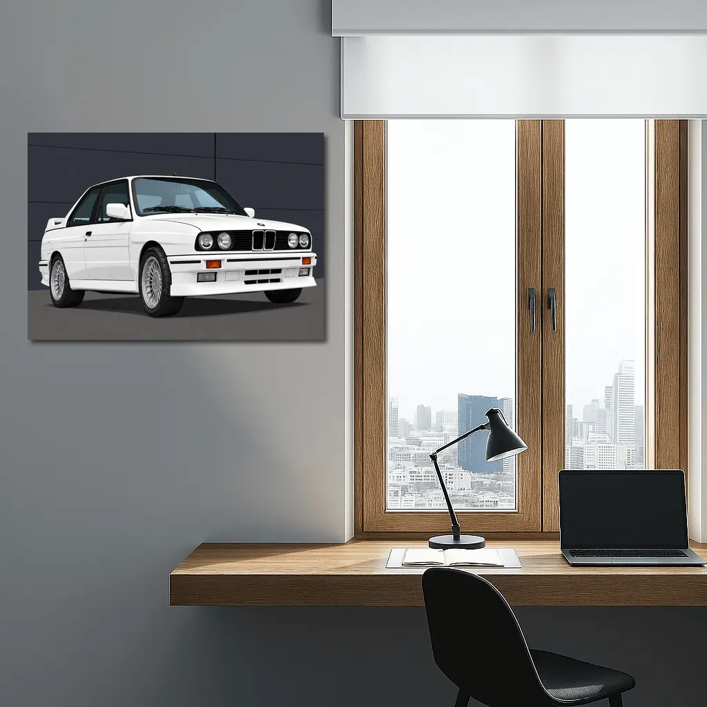 BMW M3 E30 White Classic Sport Coupe – Wall Art