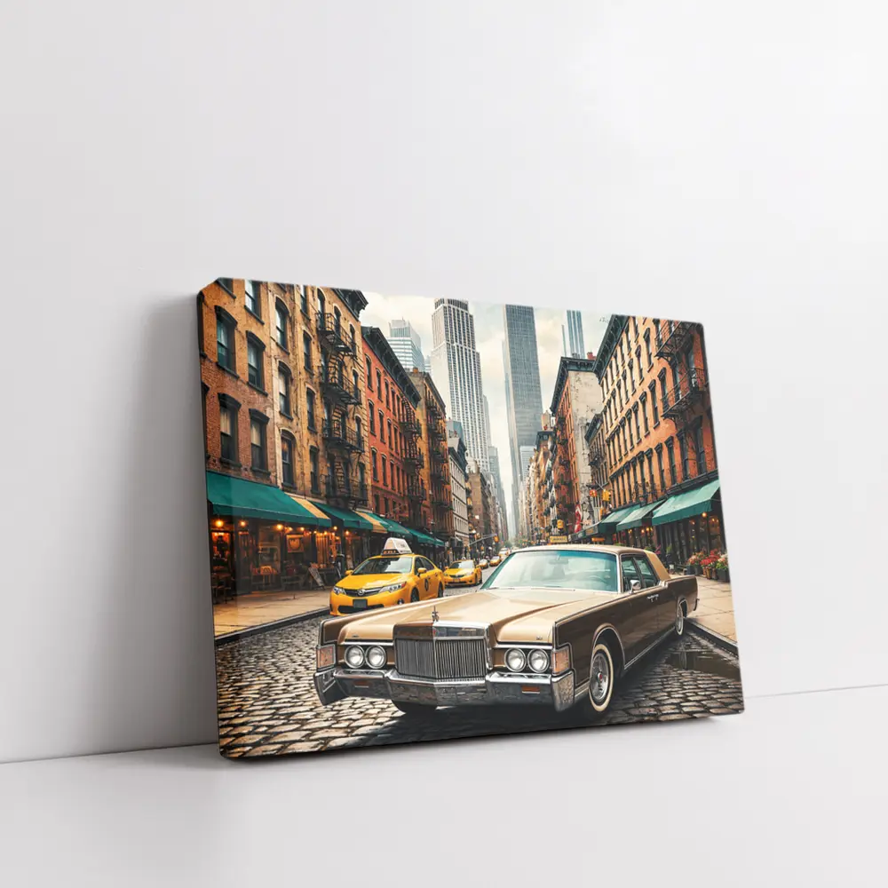 Lincoln Continental Classic Car New York Street – Wall Art