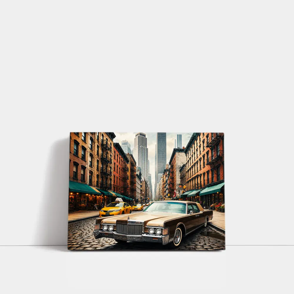 Lincoln Continental Classic Car New York Street – Wall Art