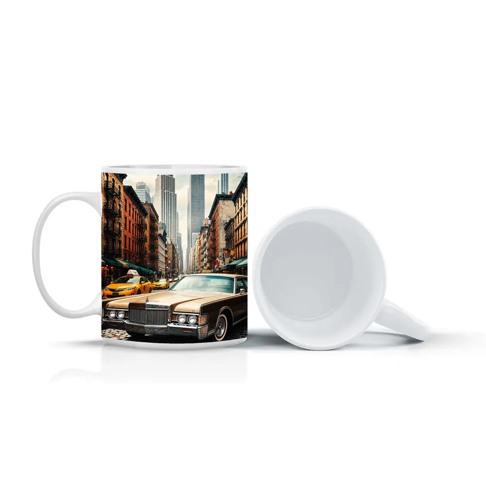 Lincoln Continental Classic Car New York Street – Mugs