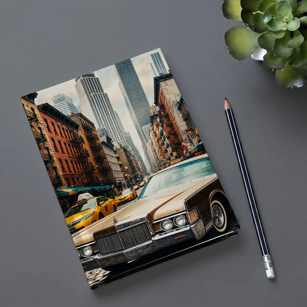 Lincoln Continental Classic Car New York Street – Notebooks