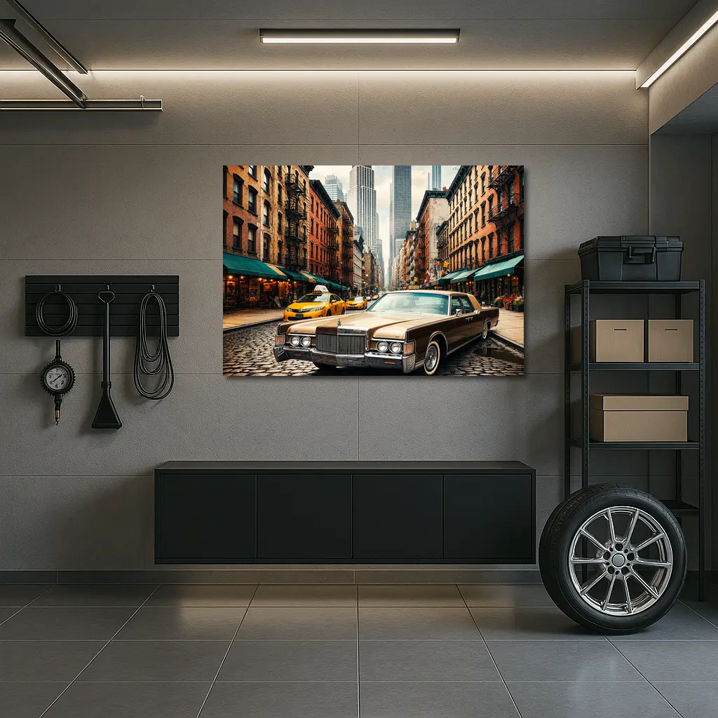 Lincoln Continental Classic Car New York Street – Wall Art