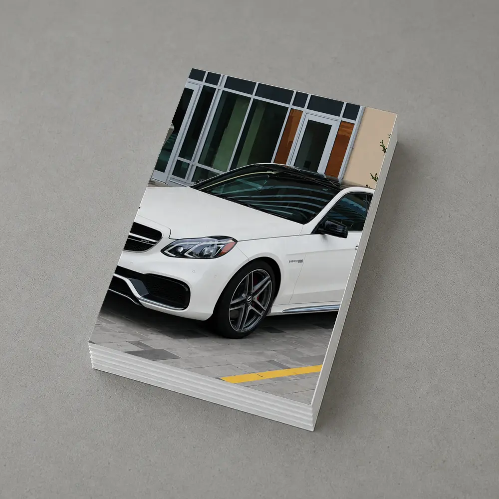 Mercedes AMG E Class White Sedan Parked – Postcards