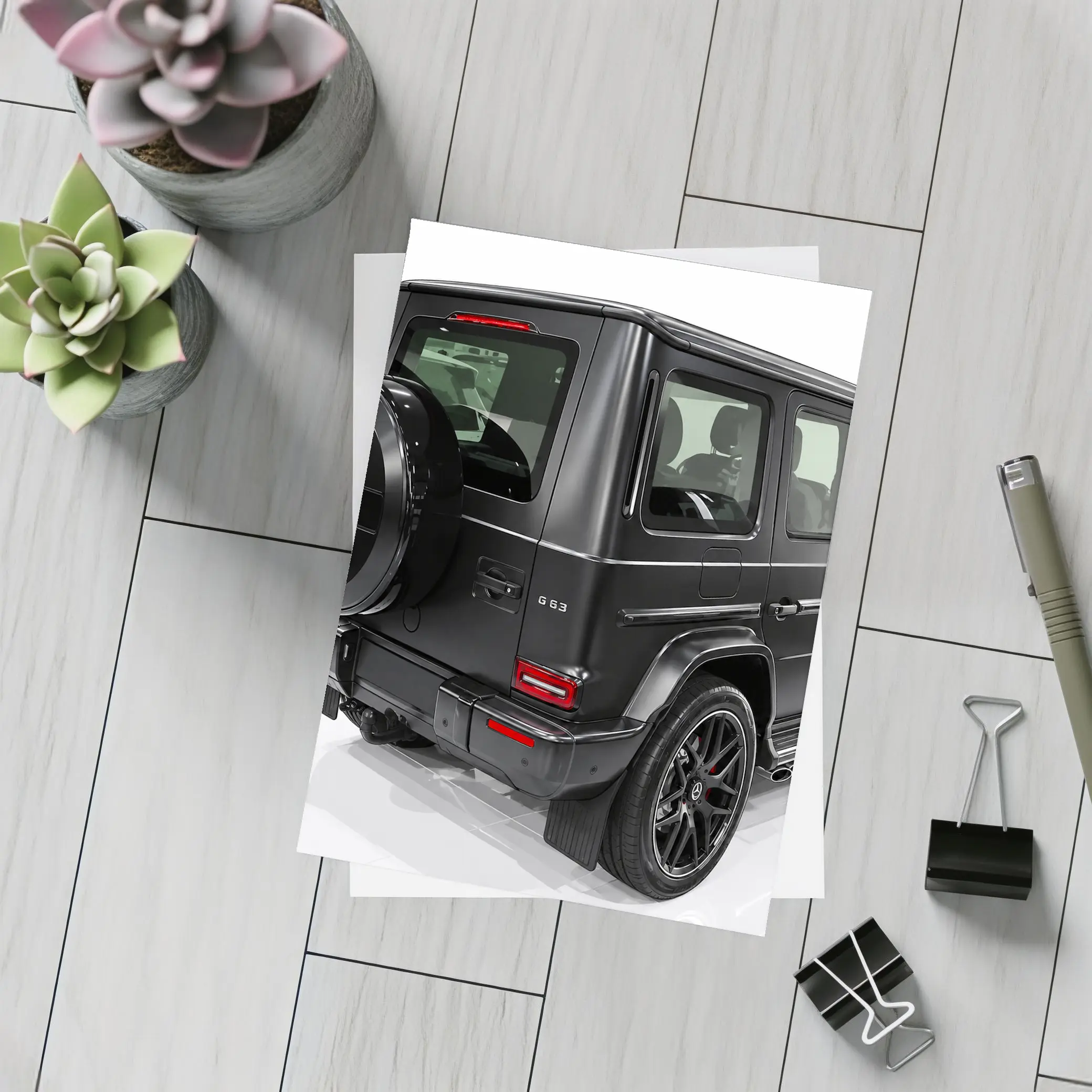Mercedes AMG G63 Black SUV Showroom – Postcards