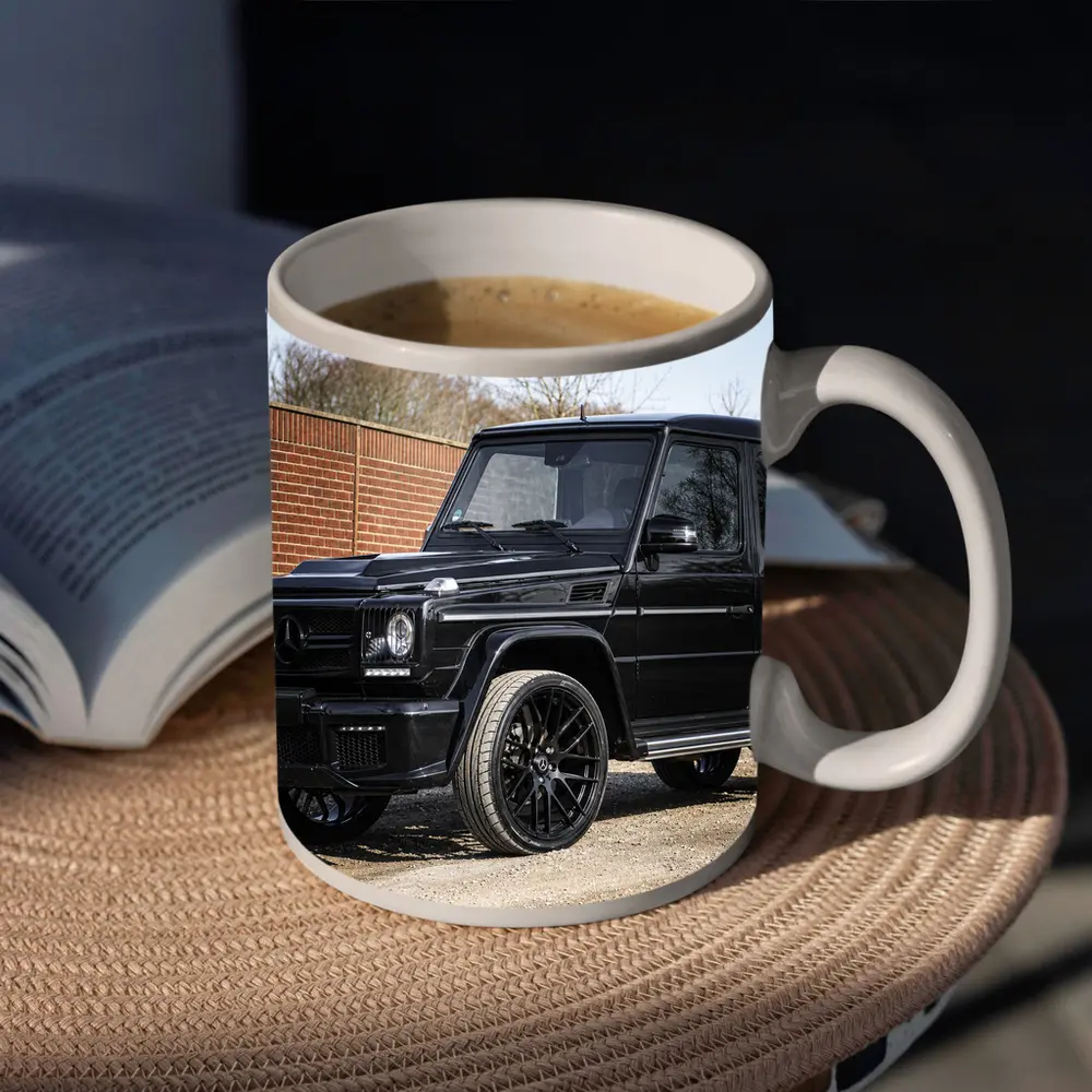 Mercedes G Class Black SUV Parking Lot – Mugs