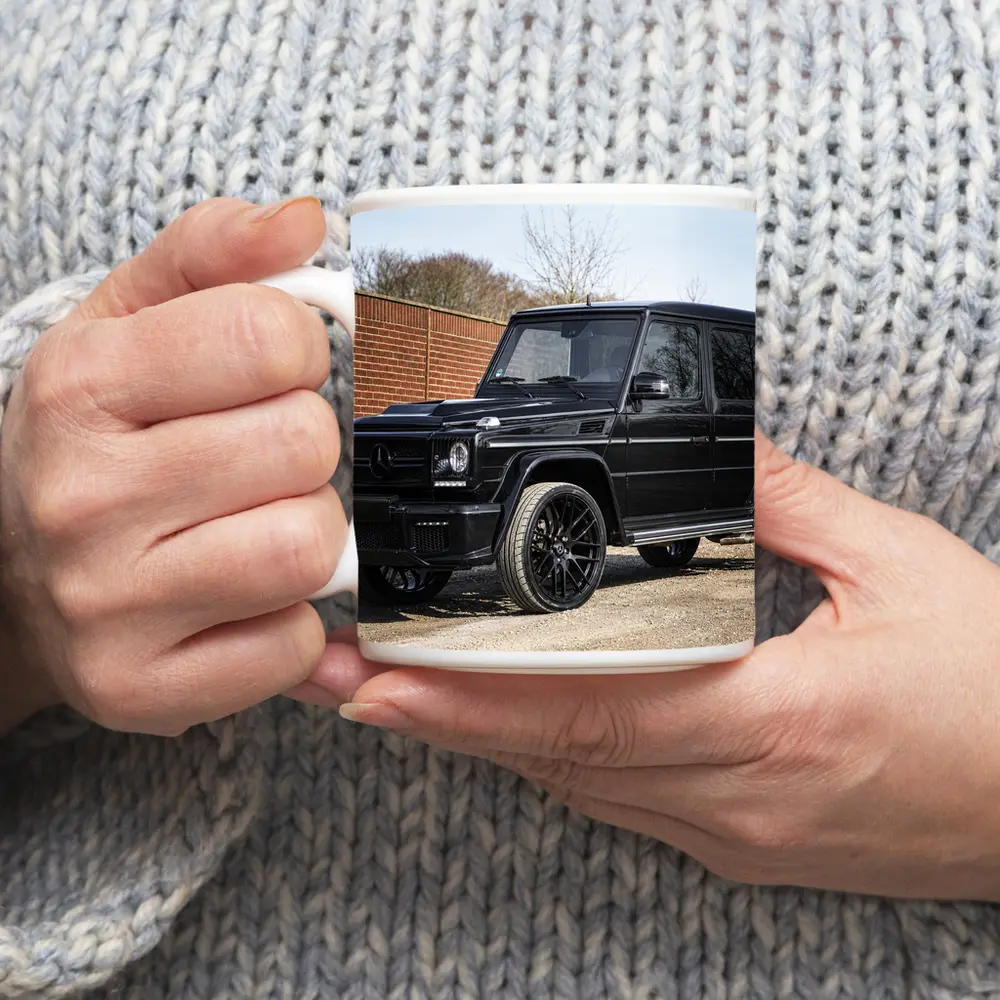 Mercedes G Class Black SUV Parking Lot – Mugs