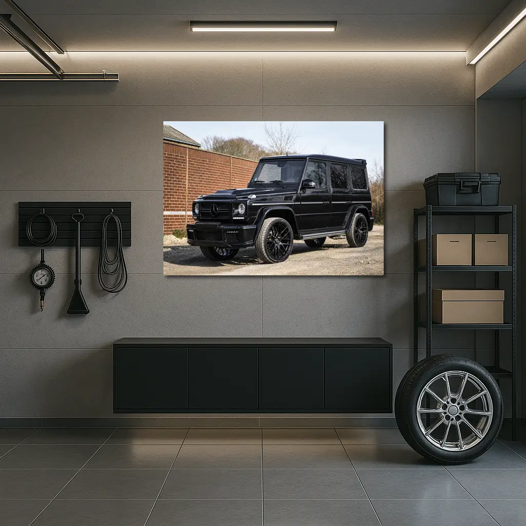 Mercedes G-Class Black SUV Parking Lot – Wall Art