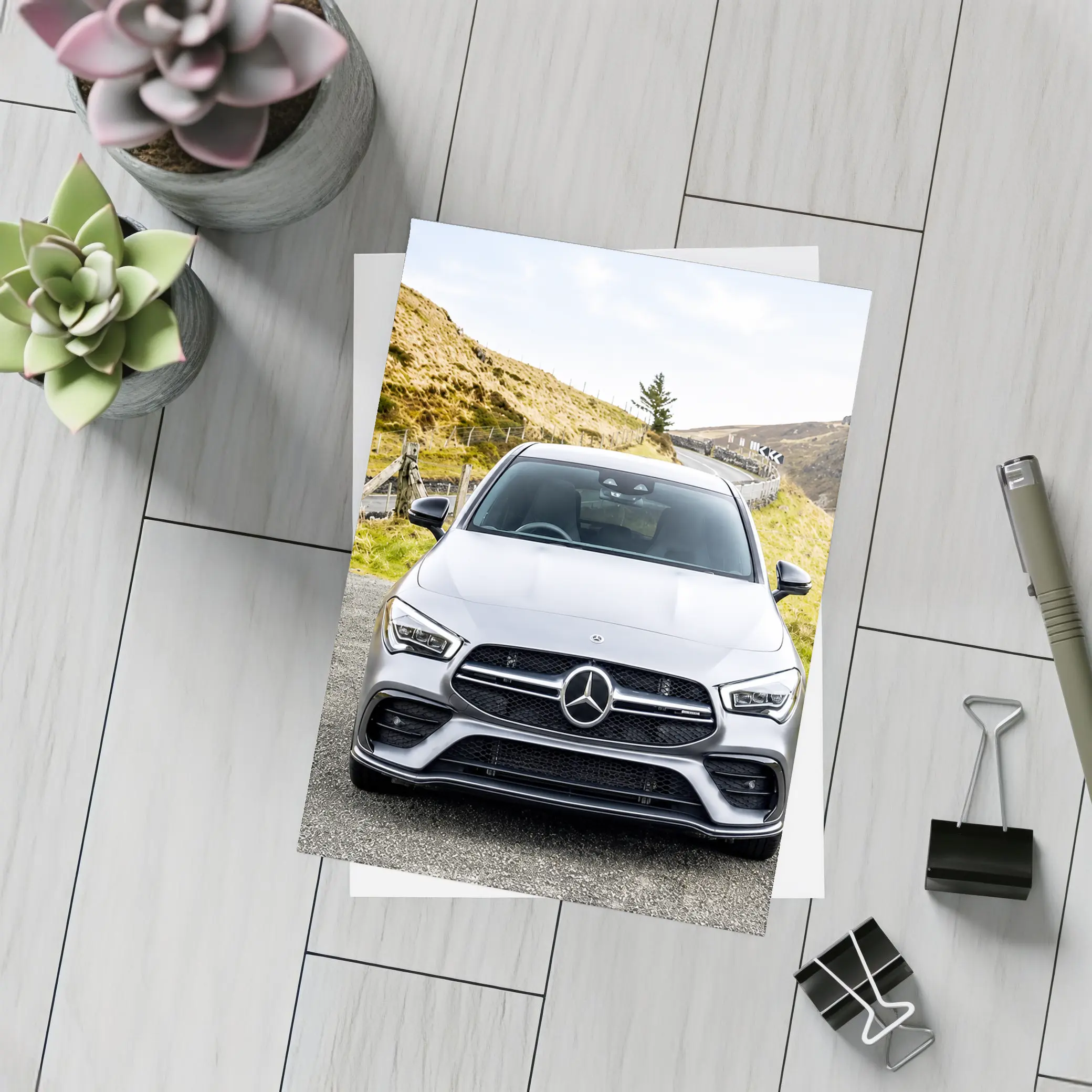 Mercedes AMG CLA Silver Mountain Road – Postcards