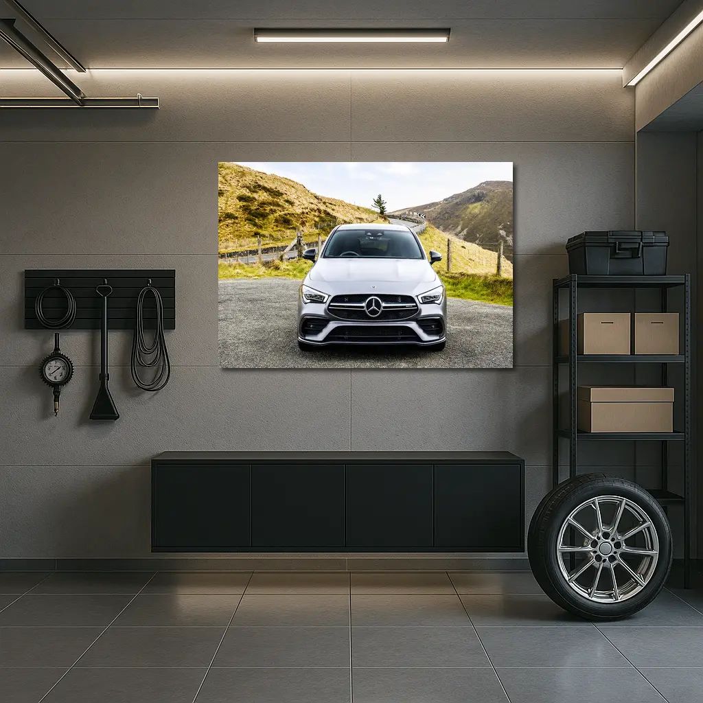 Mercedes-AMG CLA Silver Mountain Road – Wall Art