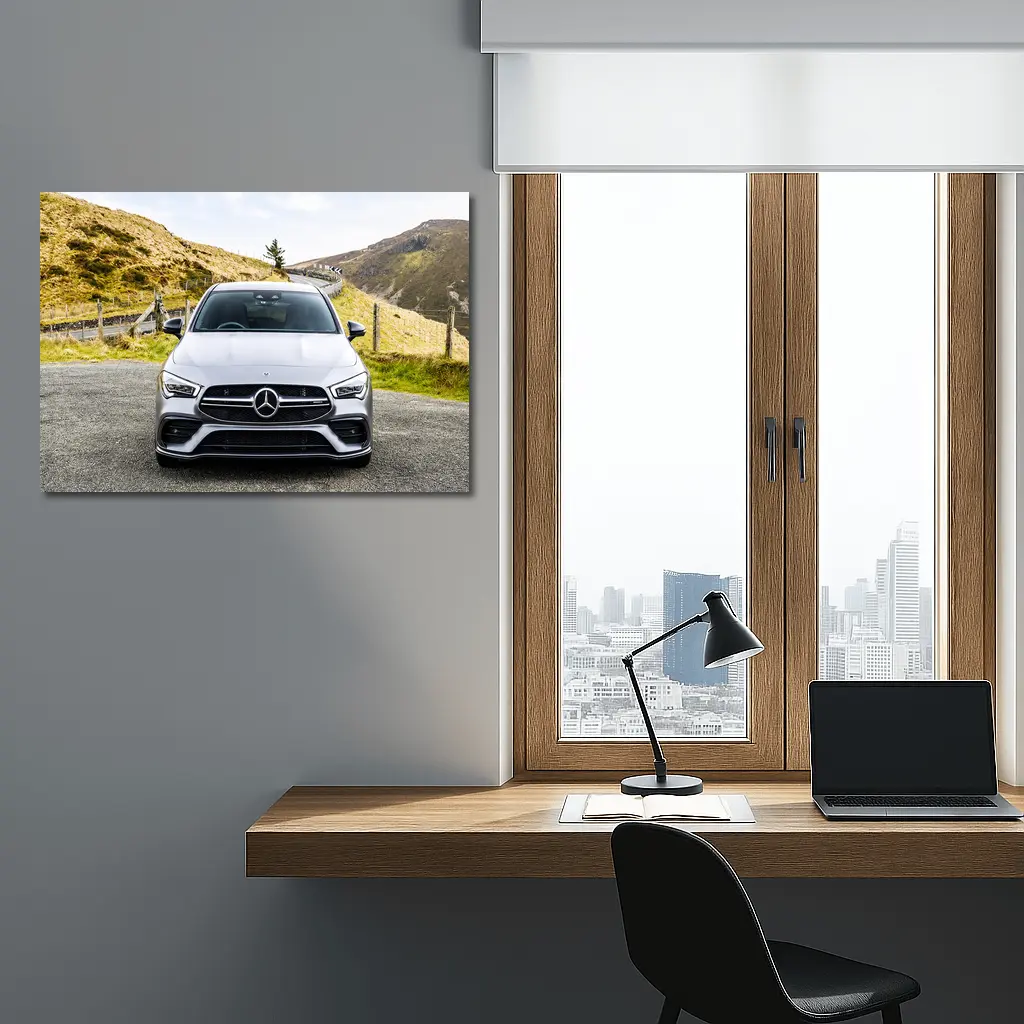 Mercedes-AMG CLA Silver Mountain Road – Wall Art
