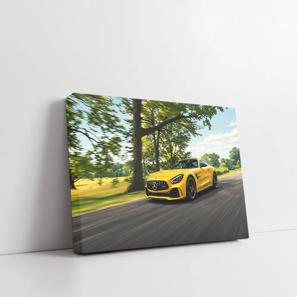 Mercedes-AMG GT Yellow Road Speed Shot – Wall Art