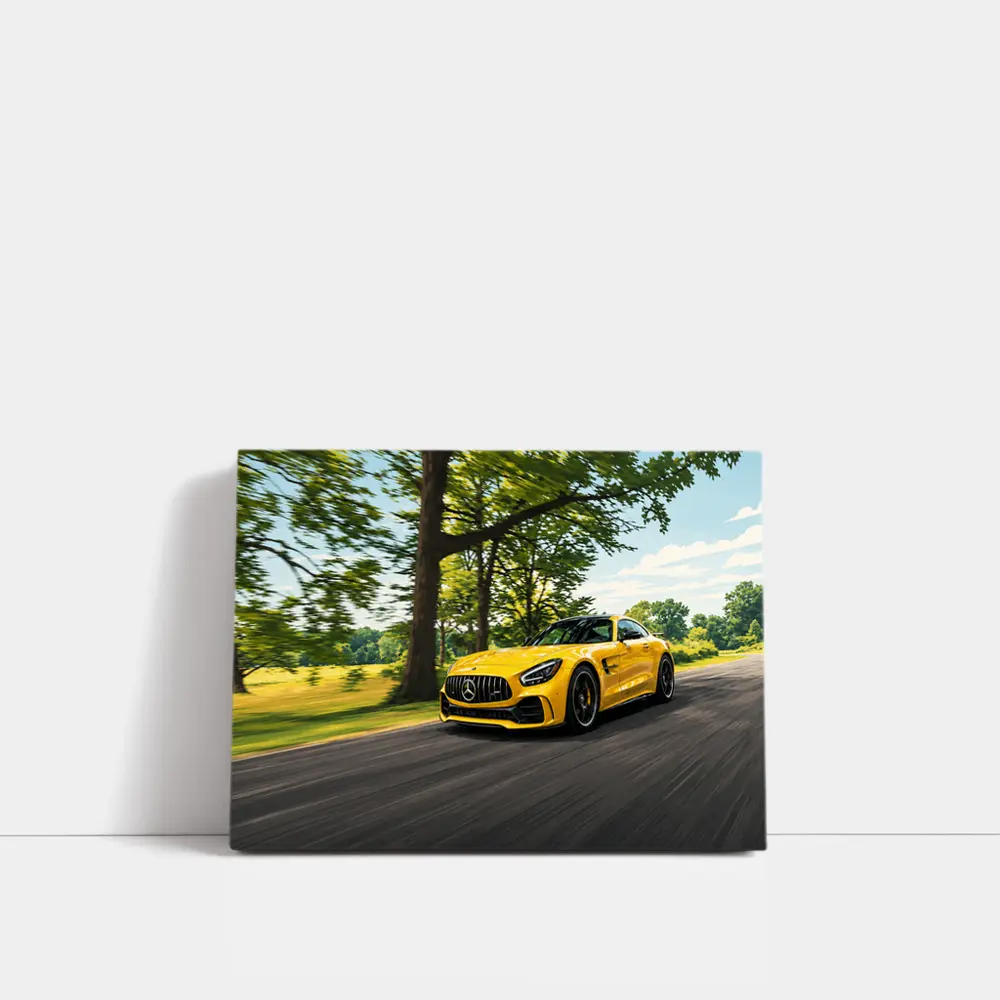 Mercedes-AMG GT Yellow Road Speed Shot – Wall Art