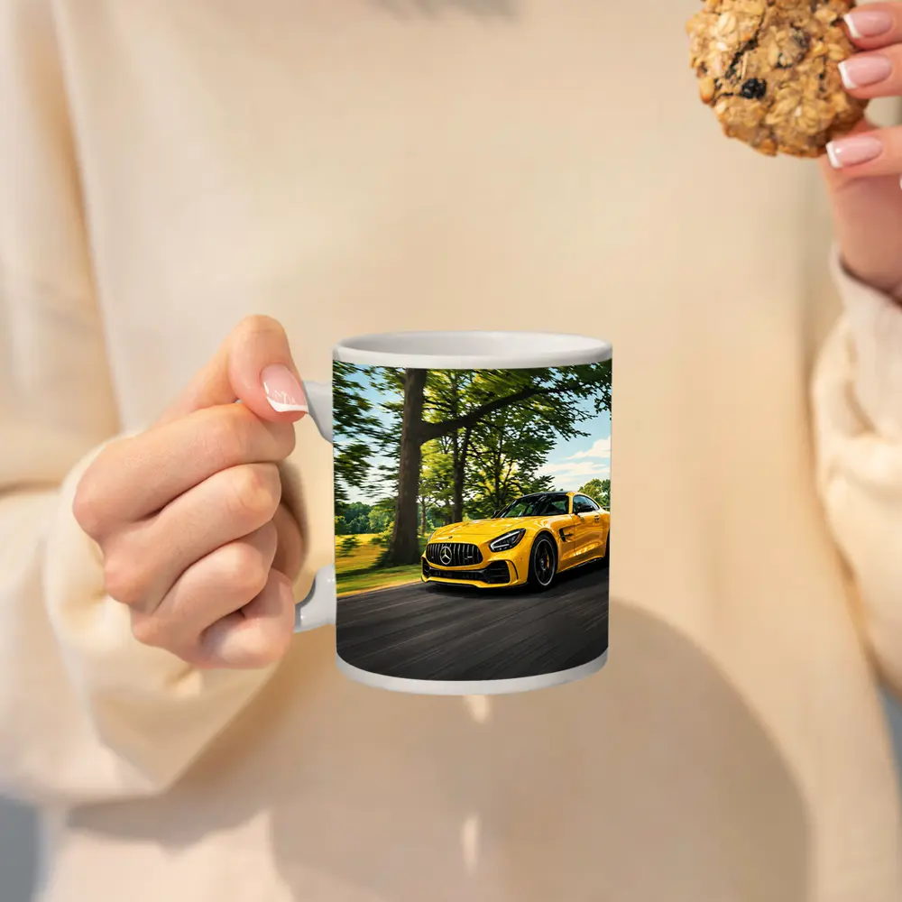 Mercedes AMG GT Yellow Road Speed Shot – Mugs