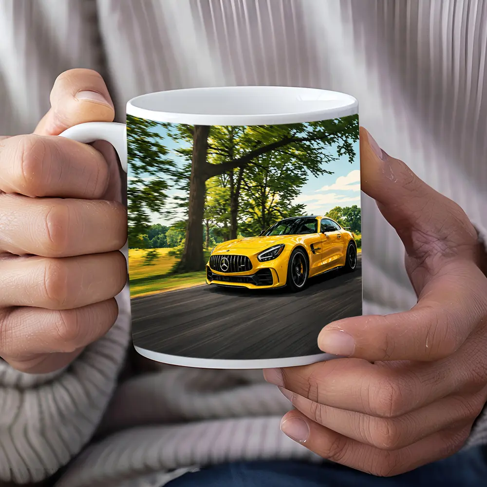 Mercedes AMG GT Yellow Road Speed Shot – Mugs