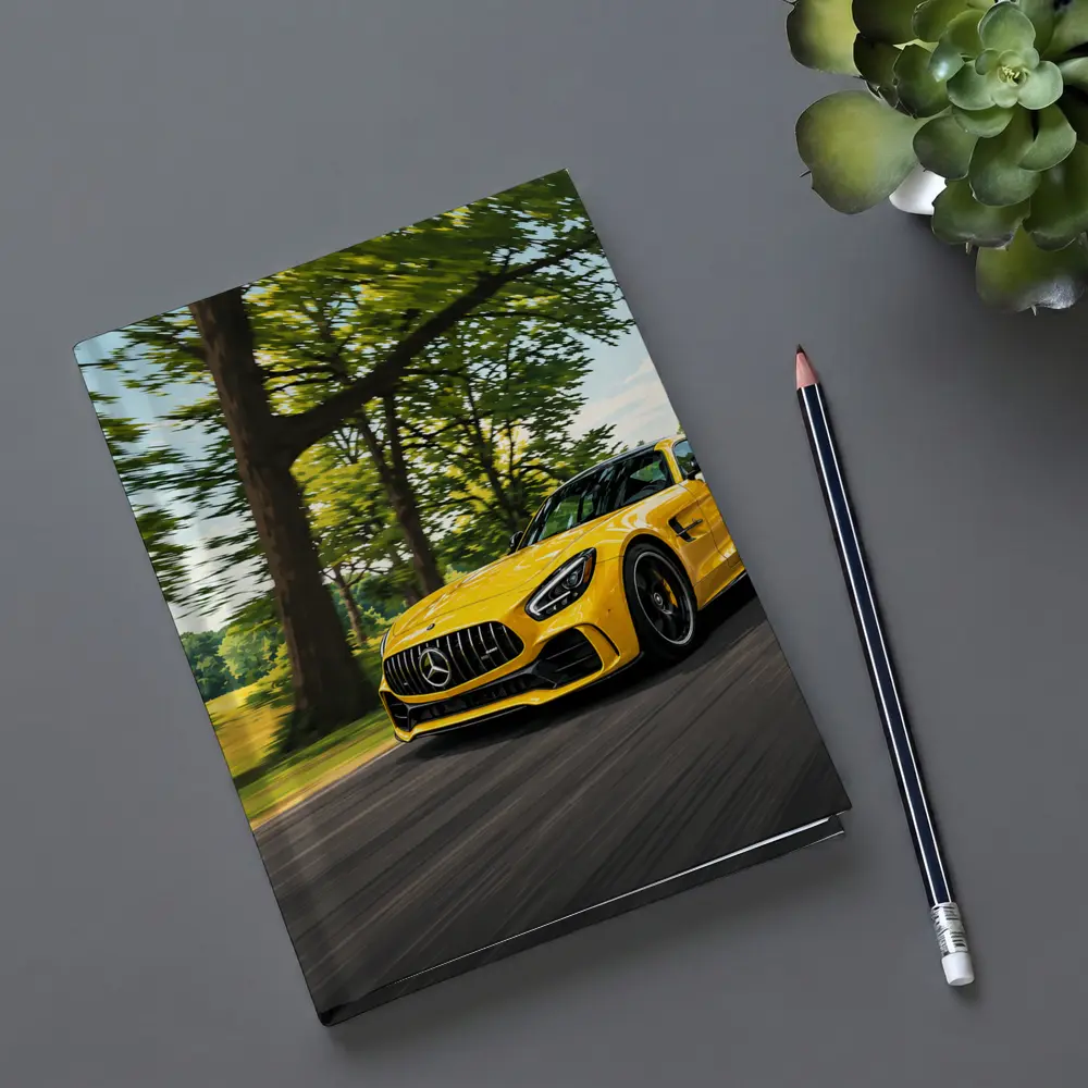 Mercedes AMG GT Yellow Road Speed Shot – Notebooks