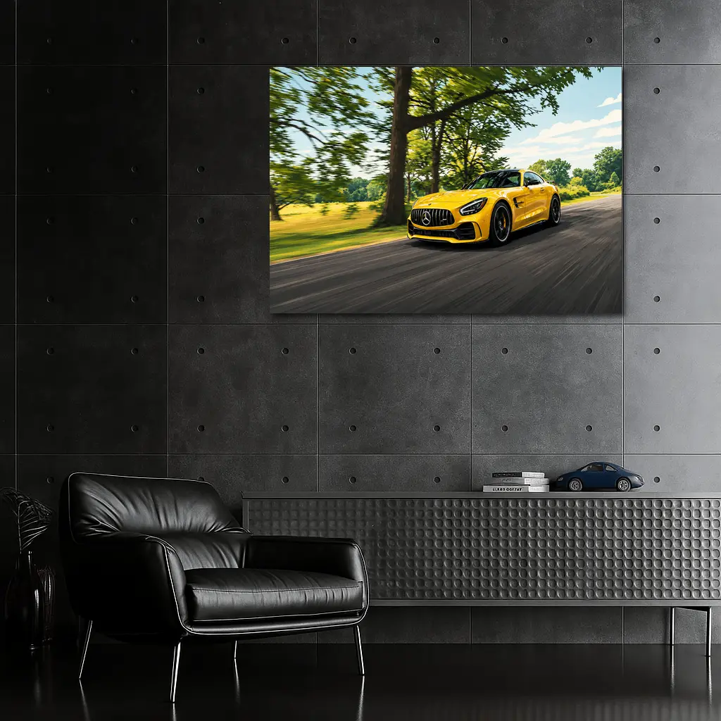 Mercedes-AMG GT Yellow Road Speed Shot – Wall Art