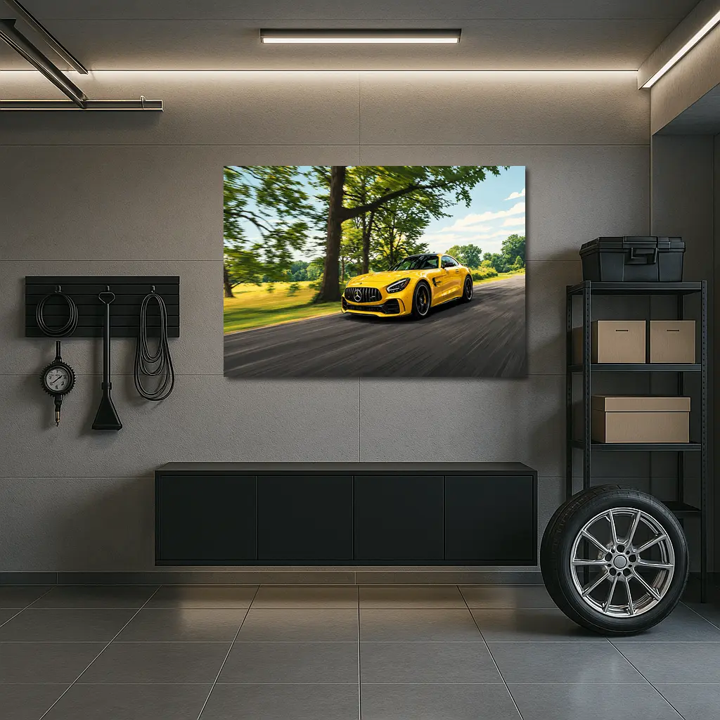 Mercedes-AMG GT Yellow Road Speed Shot – Wall Art