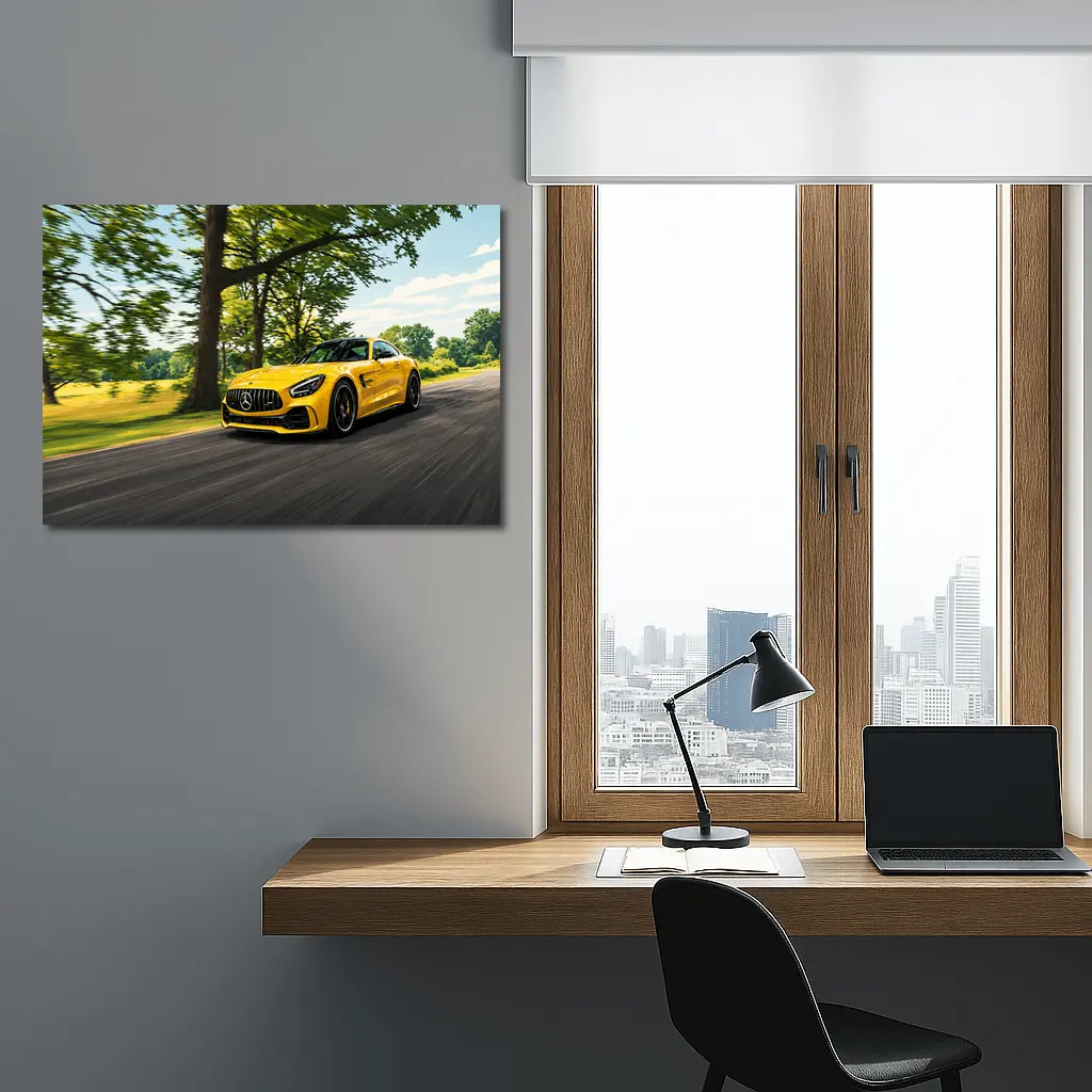 Mercedes-AMG GT Yellow Road Speed Shot – Wall Art