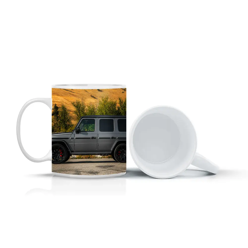 Mercedes G Class Gray SUV Mountain Backdrop – Mugs