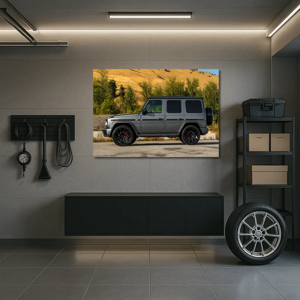 Mercedes G-Class Gray SUV Mountain Backdrop – Wall Art