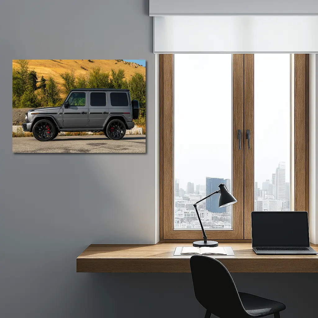 Mercedes G-Class Gray SUV Mountain Backdrop – Wall Art