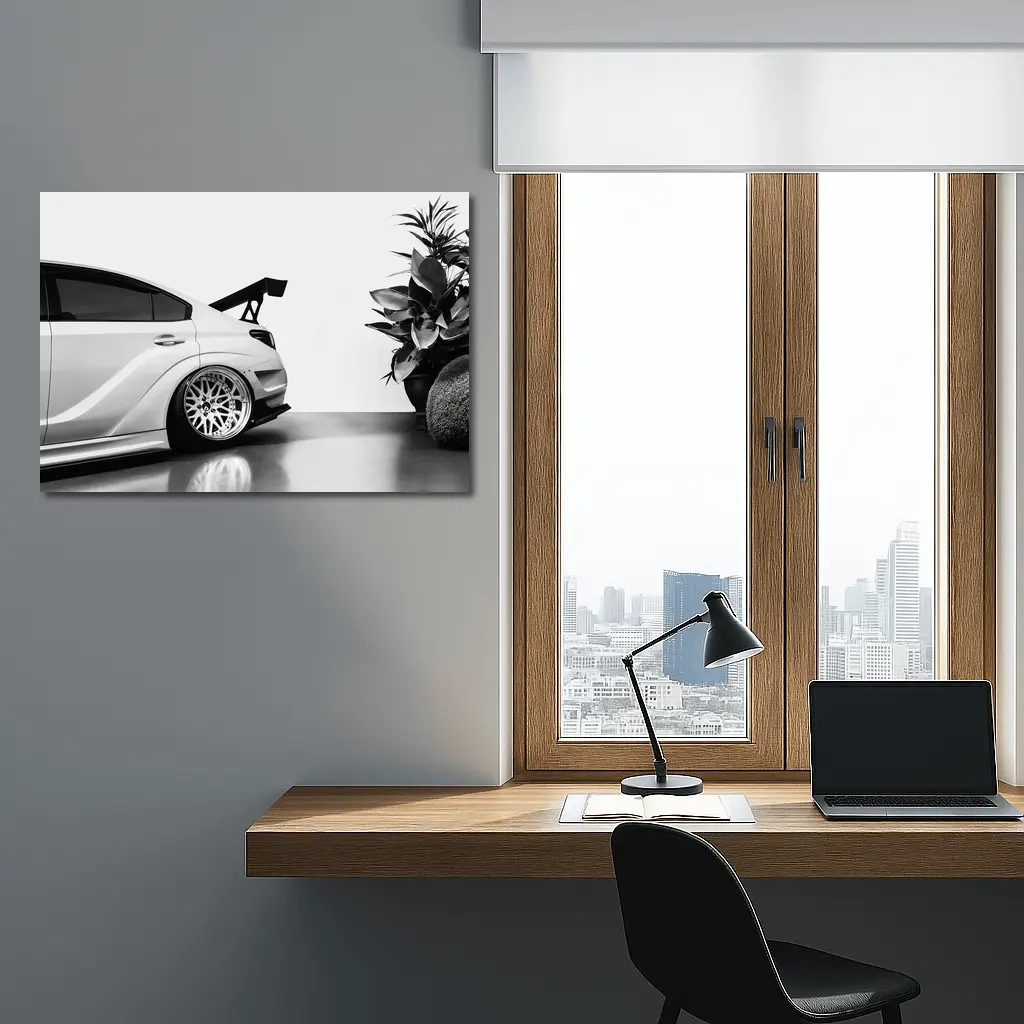 White Stance Honda Civic Clean Studio – Wall Art