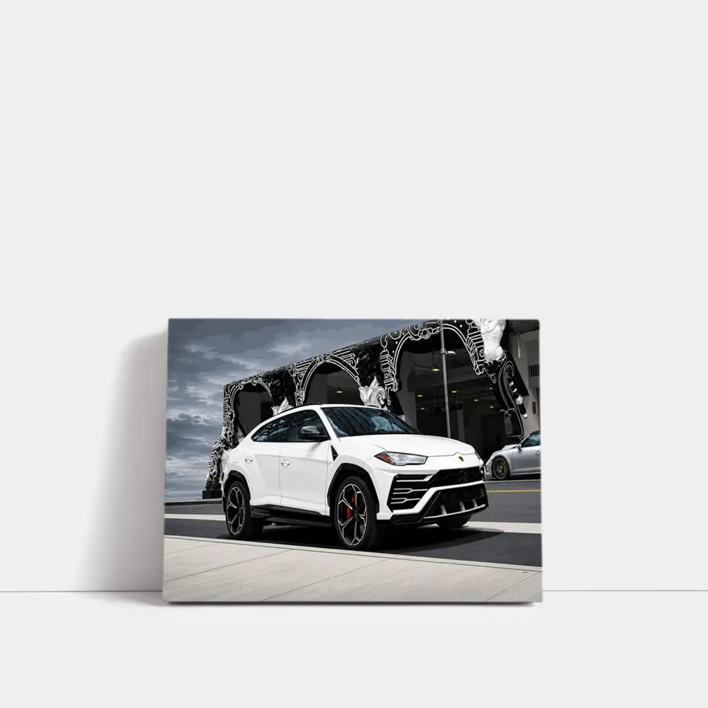 Lamborghini Urus White SUV Urban Street – Wall Art