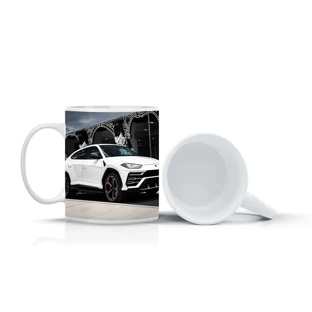 Lamborghini Urus White SUV Urban Street – Mugs