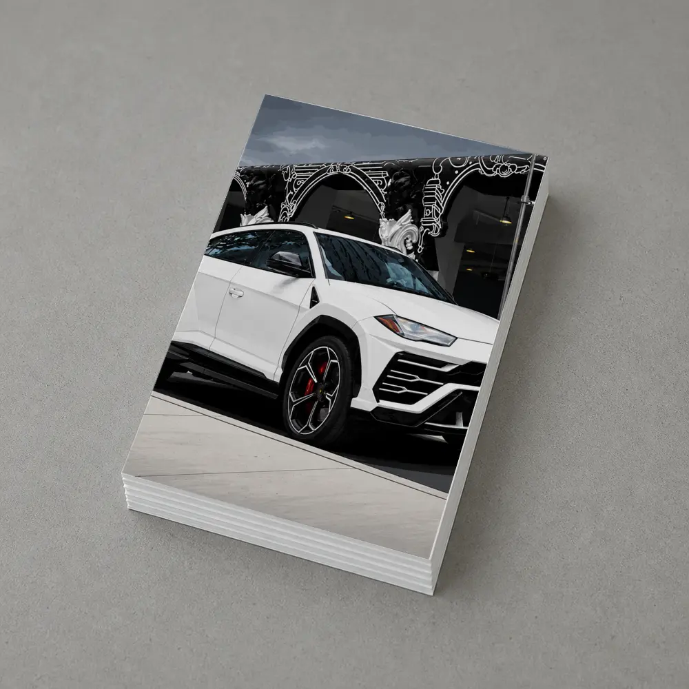 Lamborghini Urus White SUV Urban Street – Postcards