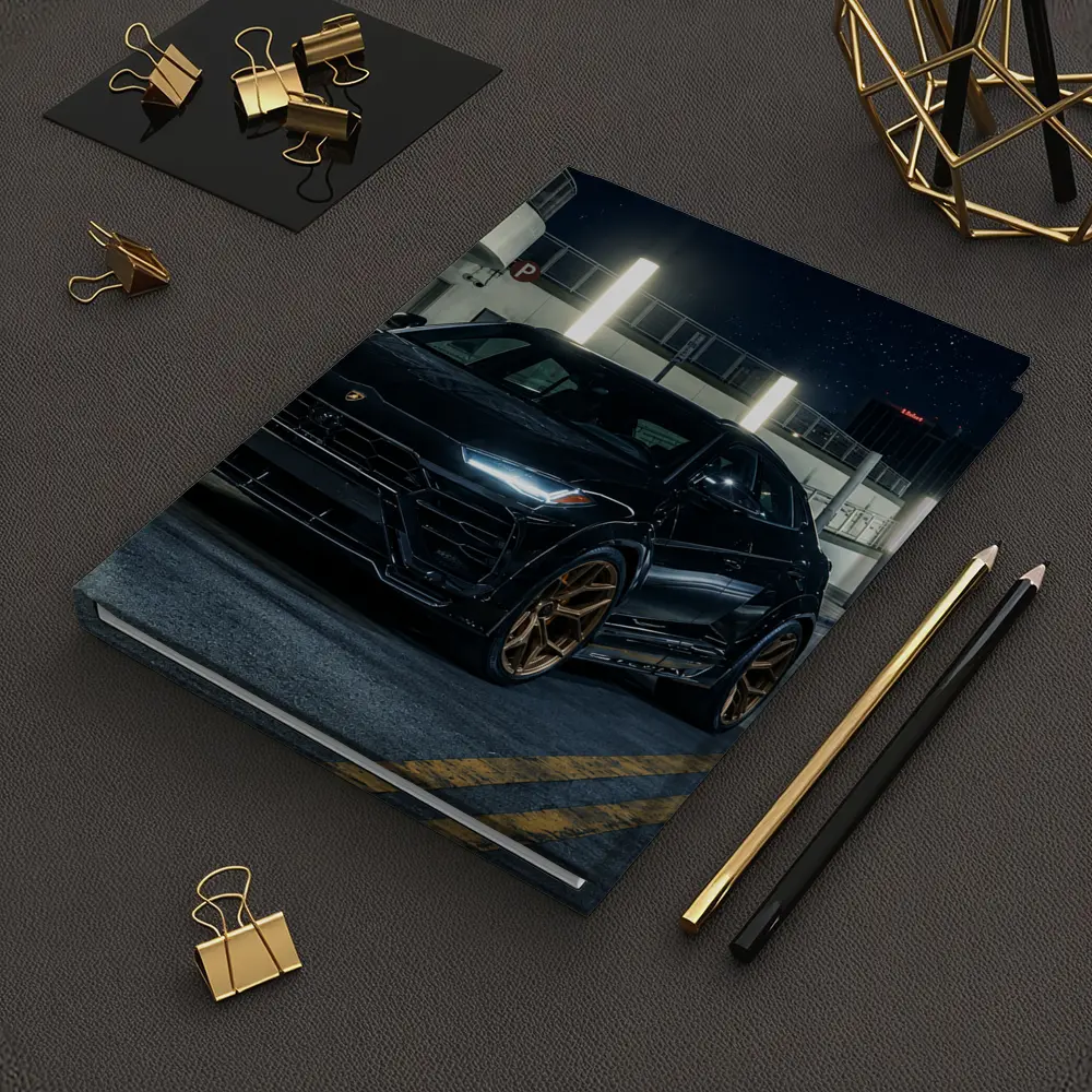 Lamborghini Urus Black Night City Street – Notebooks