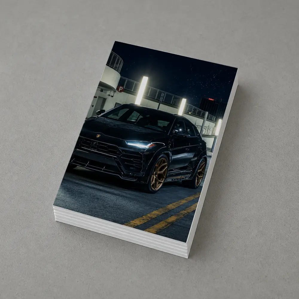 Lamborghini Urus Black Night City Street – Postcards