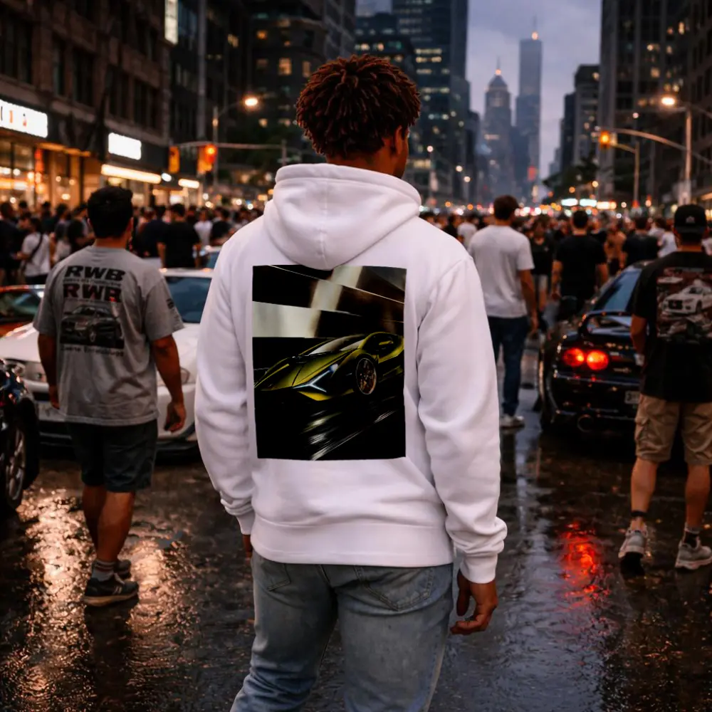 Lamborghini Sian Green Supercar Speed Track – Hoodies