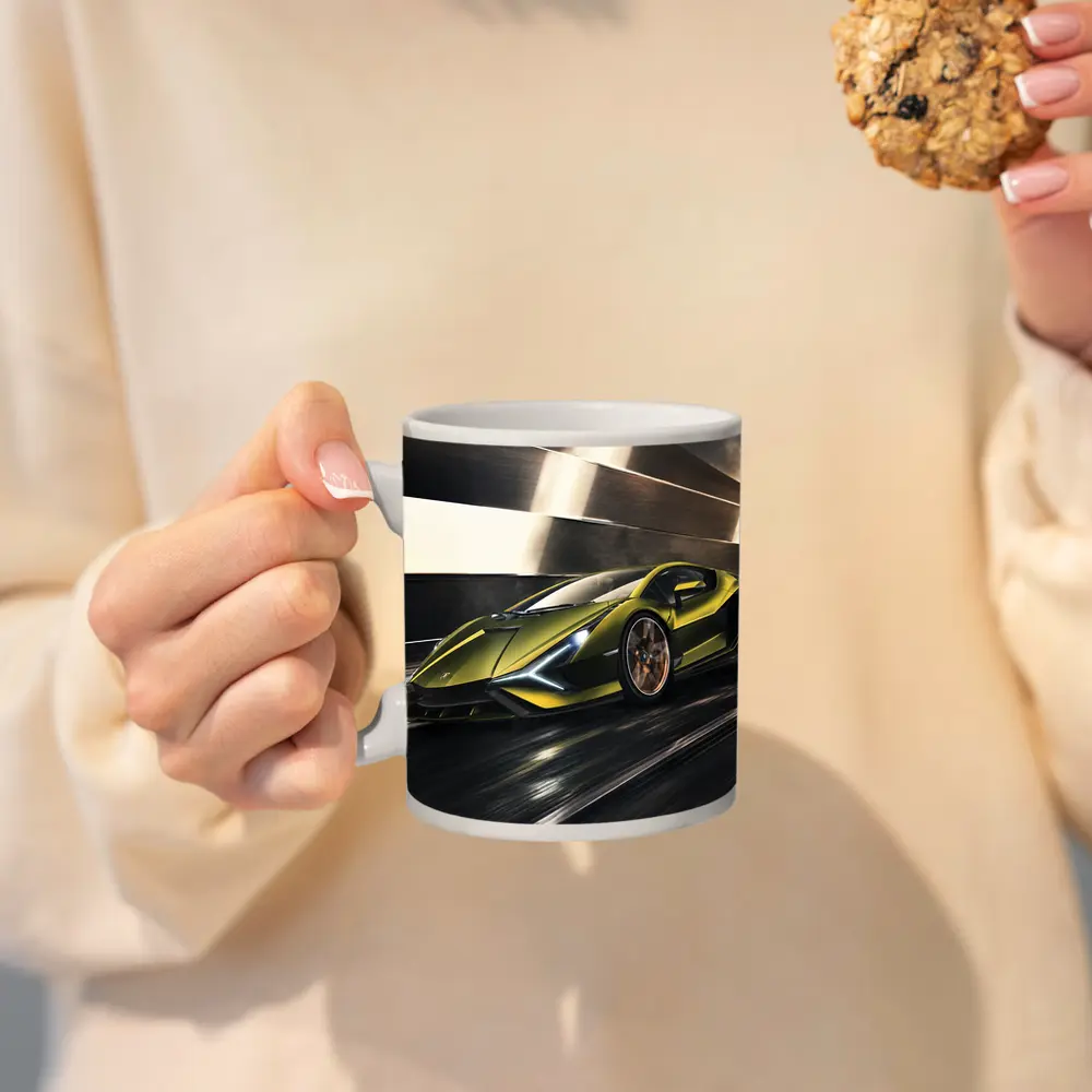 Lamborghini Sian Green Supercar Speed Track – Mugs