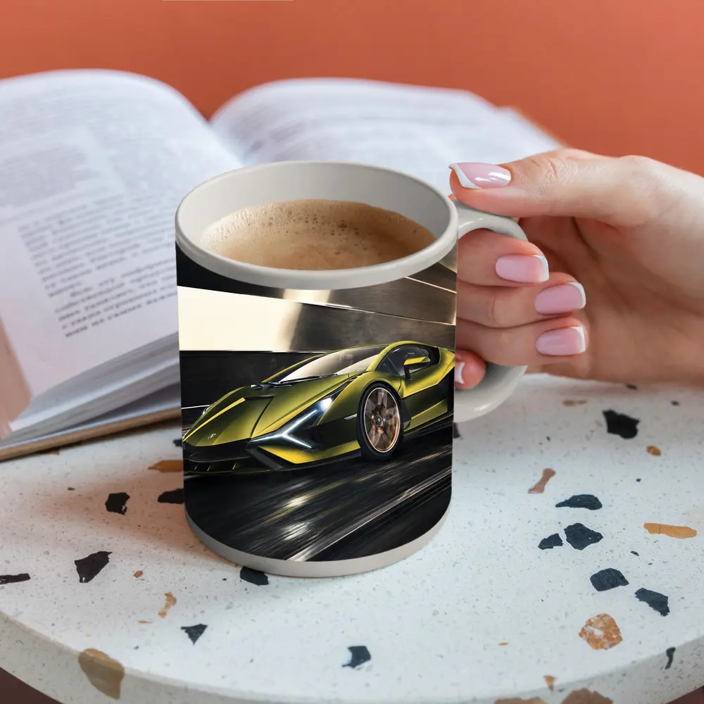 Lamborghini Sian Green Supercar Speed Track – Mugs