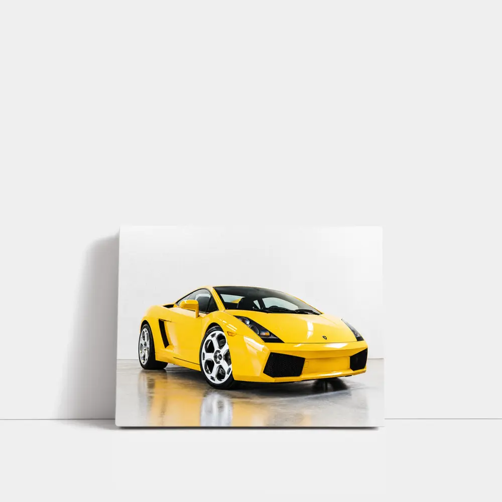 Lamborghini Gallardo Yellow Supercar White Background – Wall Art