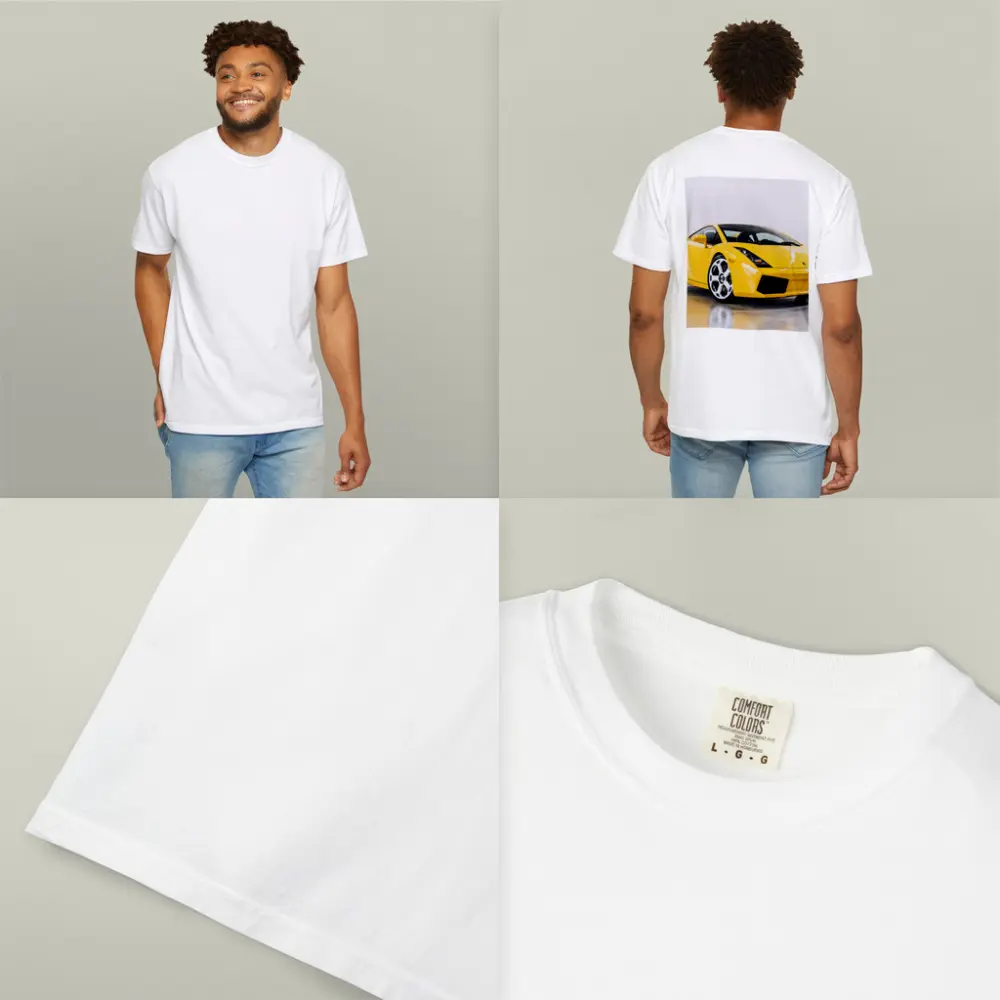 Lamborghini Gallardo Yellow Supercar White Background – T-Shirts
