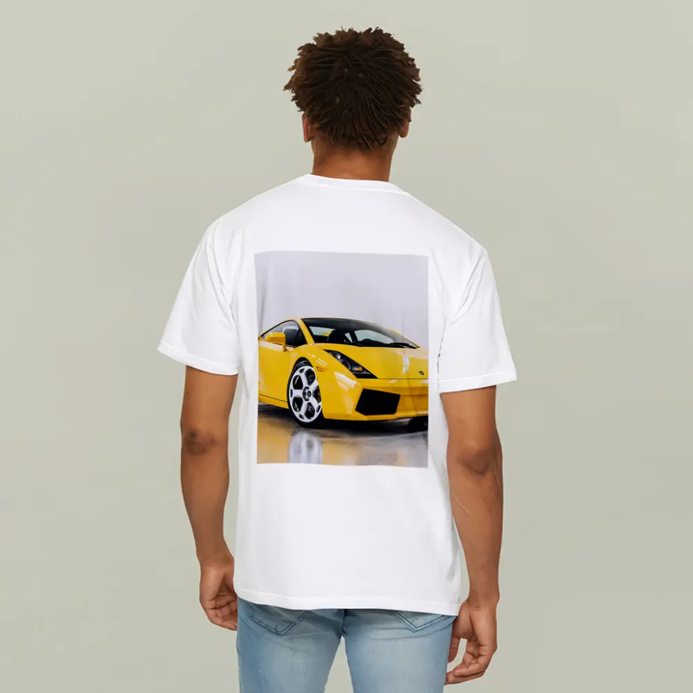 Lamborghini Gallardo Yellow Supercar White Background – T-Shirts