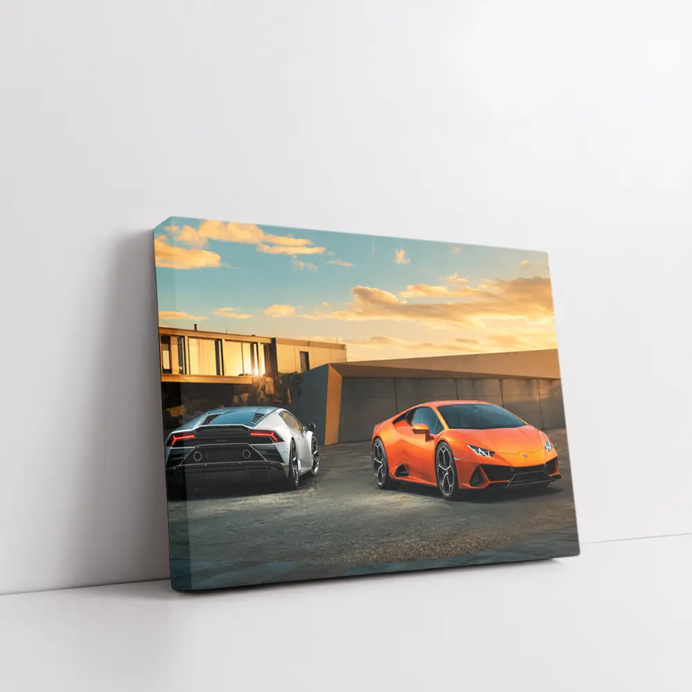 Lamborghini Huracan Duo Sunset Architecture – Wall Art
