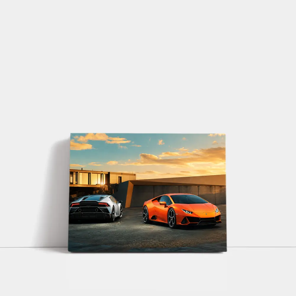 Lamborghini Huracan Duo Sunset Architecture – Wall Art