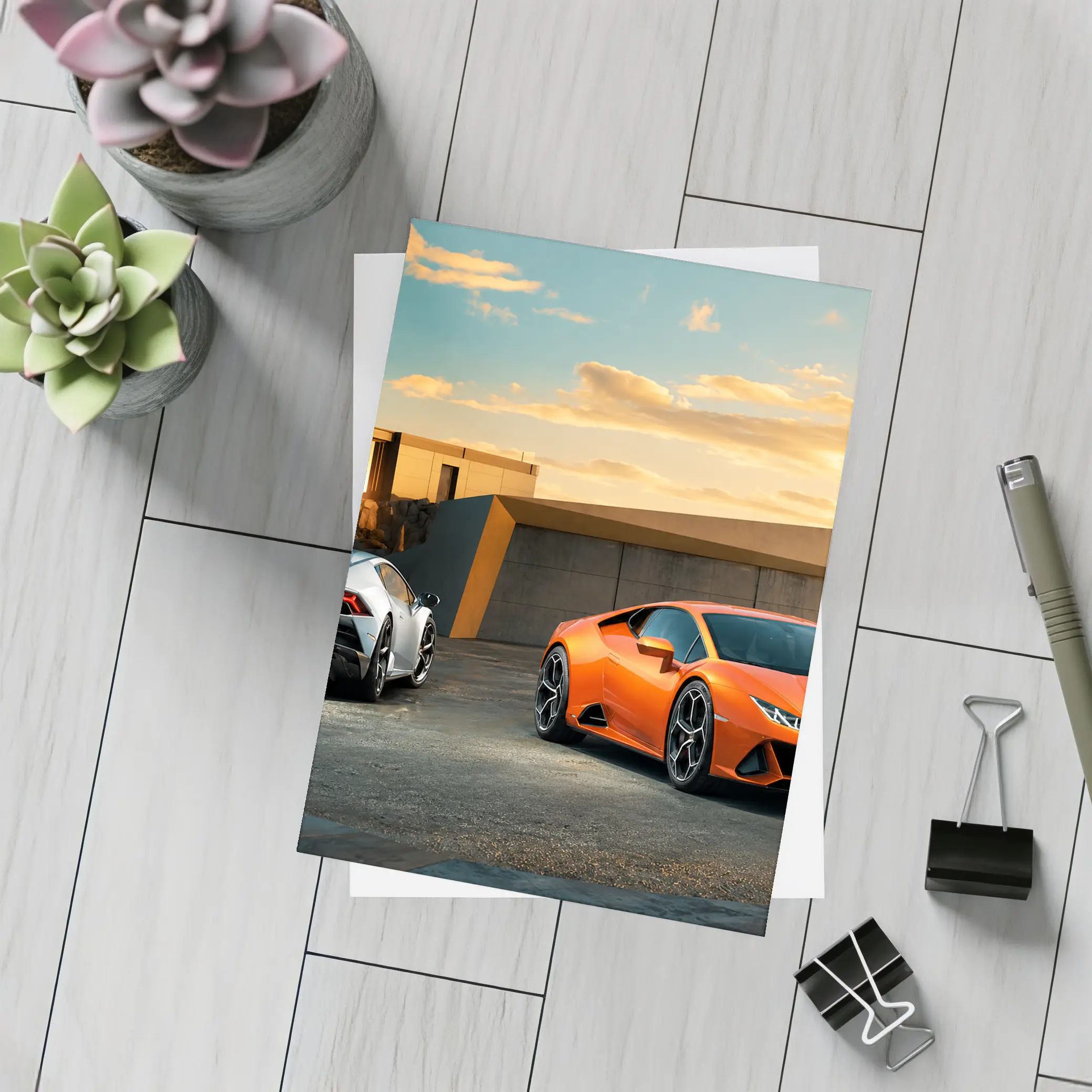 Lamborghini Huracan Duo Sunset Architecture – Postcards