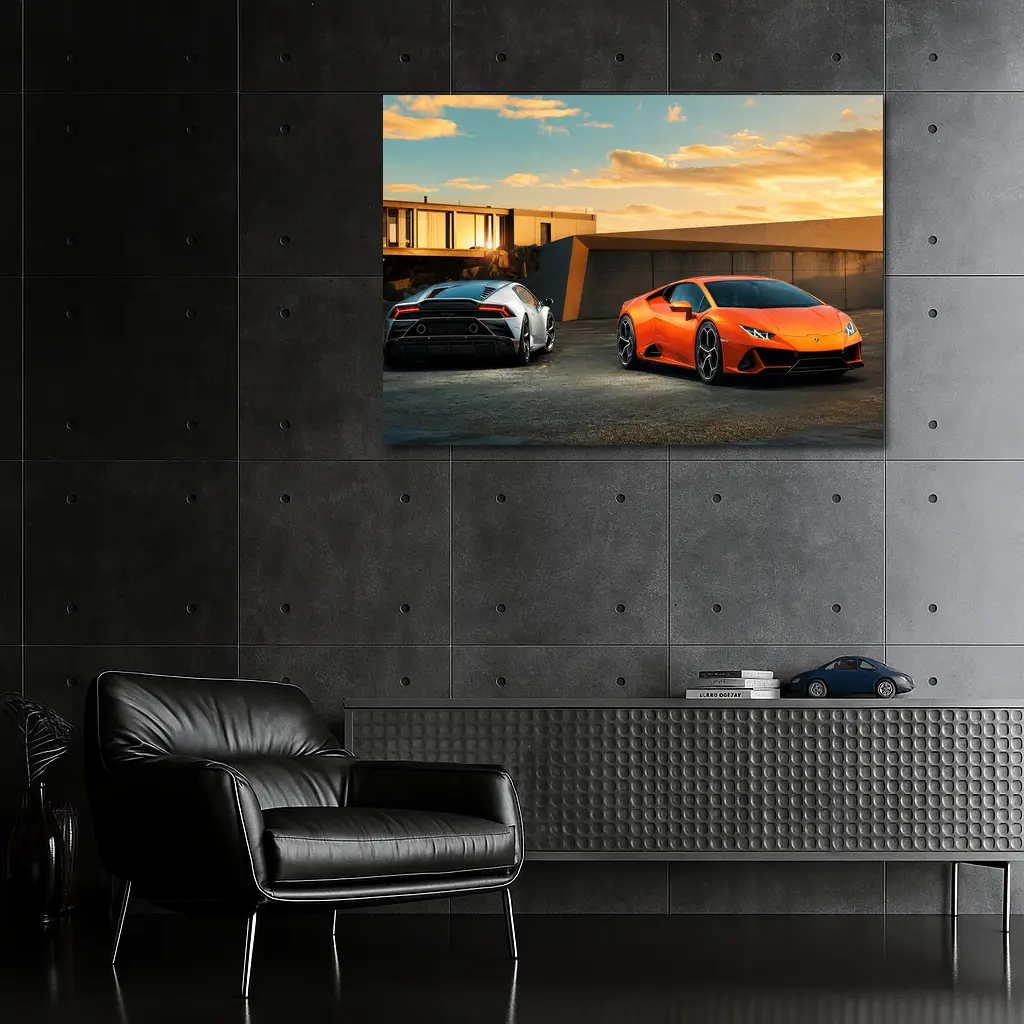 Lamborghini Huracan Duo Sunset Architecture – Wall Art