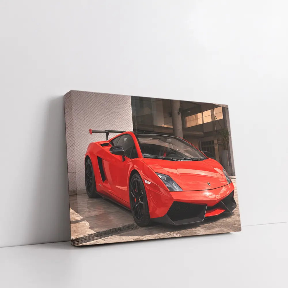 Lamborghini Gallardo Red Supercar Urban Setting – Wall Art