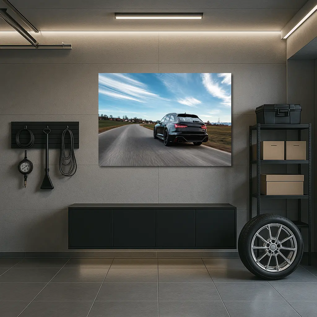 Audi RS6 Wagon Speeding Down Country Road – Wall Art