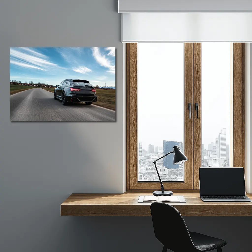 Audi RS6 Wagon Speeding Down Country Road – Wall Art