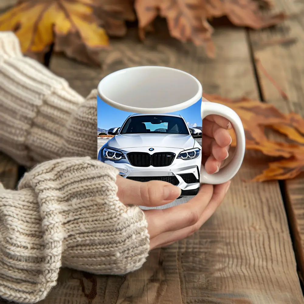 BMW M2 Silver Front View Racing Track – Mugs