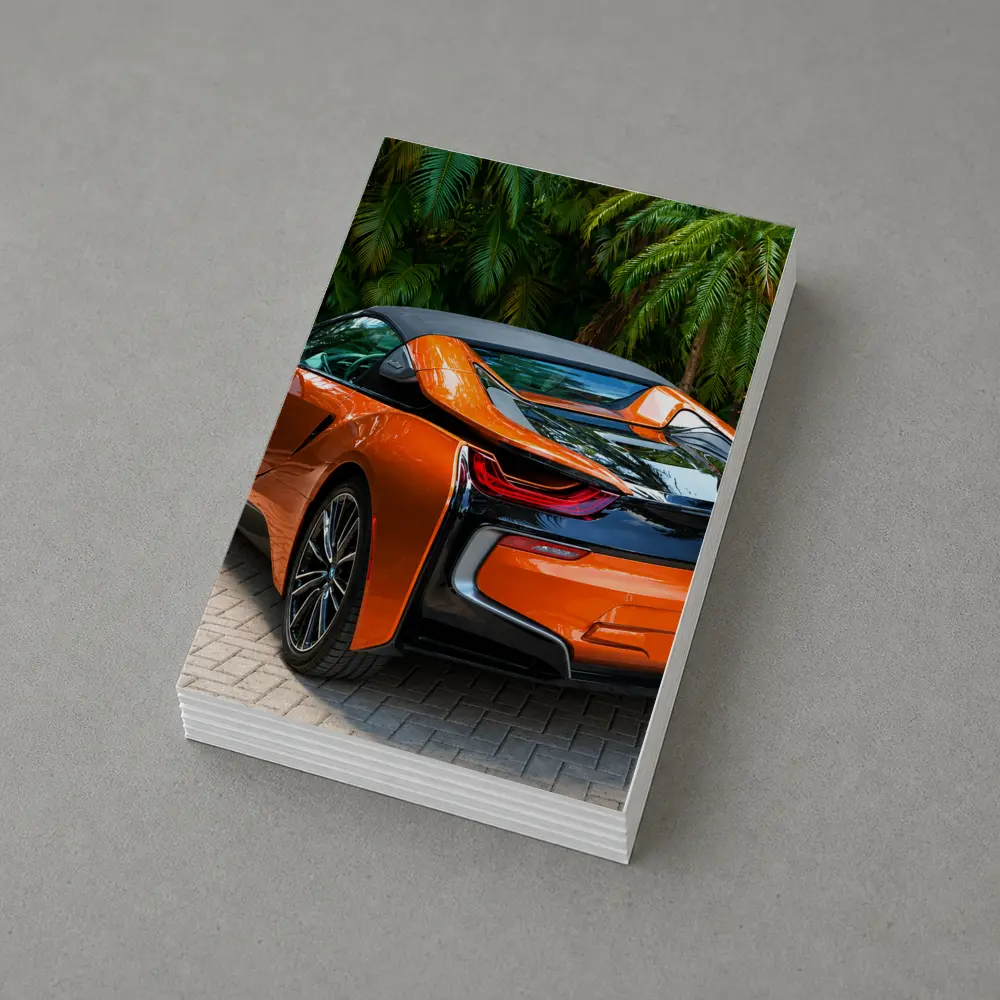 BMW i8 Orange Sports Car Tropical Setting – Postcards