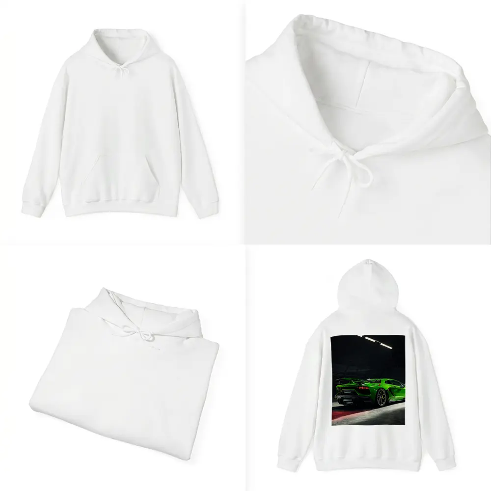 Lamborghini Aventador Green Supercar Dark Garage – Hoodies