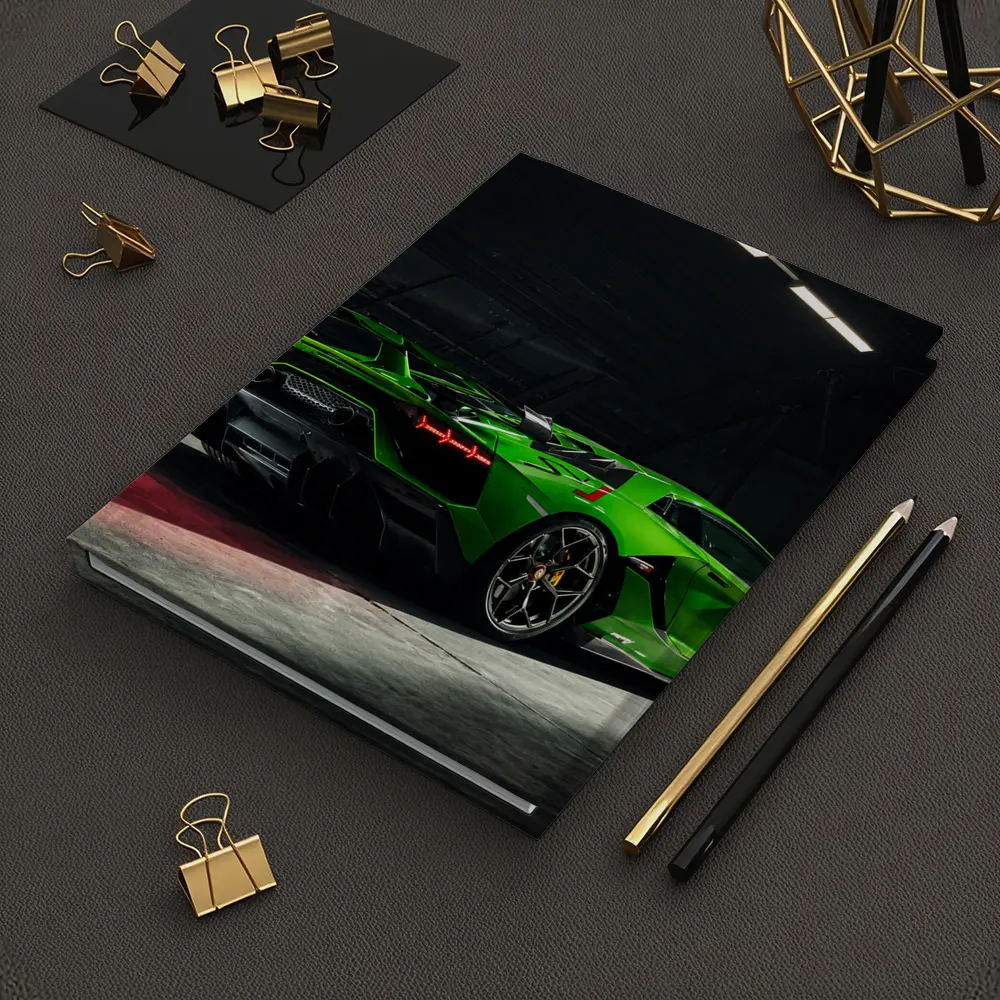 Lamborghini Aventador Green Supercar Dark Garage – Notebooks