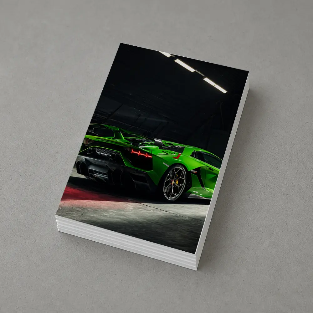Lamborghini Aventador Green Supercar Dark Garage – Postcards